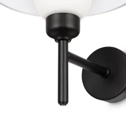 Maytoni Wandlampe Metall Glas 24,4 cm hoch Schwarz Weiß E14< Wandleuchten|Glaslampen
