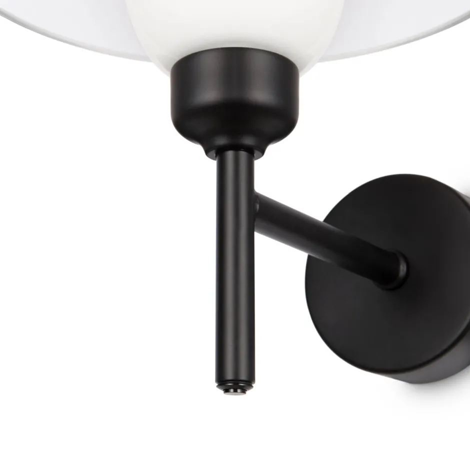 Maytoni Wandlampe Metall Glas 24,4 cm hoch Schwarz Weiß E14< Wandleuchten|Glaslampen