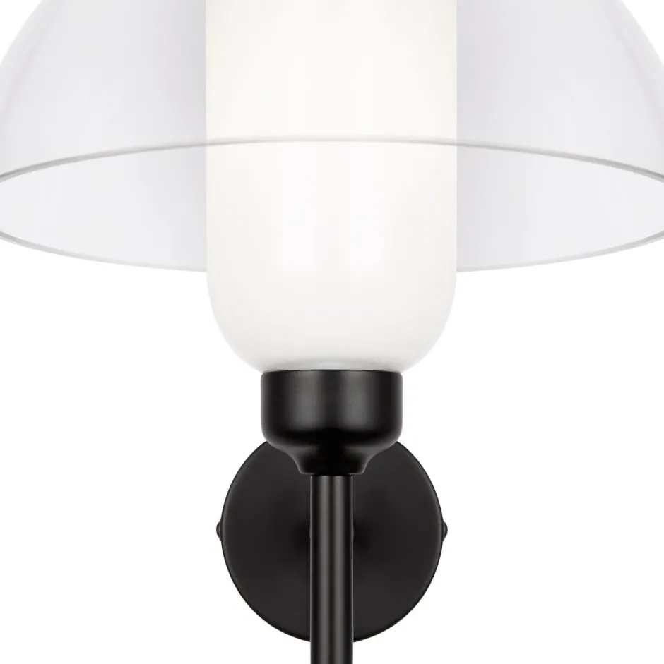 Maytoni Wandlampe Metall Glas 24,4 cm hoch Schwarz Weiß E14< Wandleuchten|Glaslampen