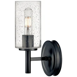 Elstead Wandlampe Metall Glas 26,2 cm hoch Schwarz E27 GRACIA< Wandleuchten|Wohnzimmerlampen