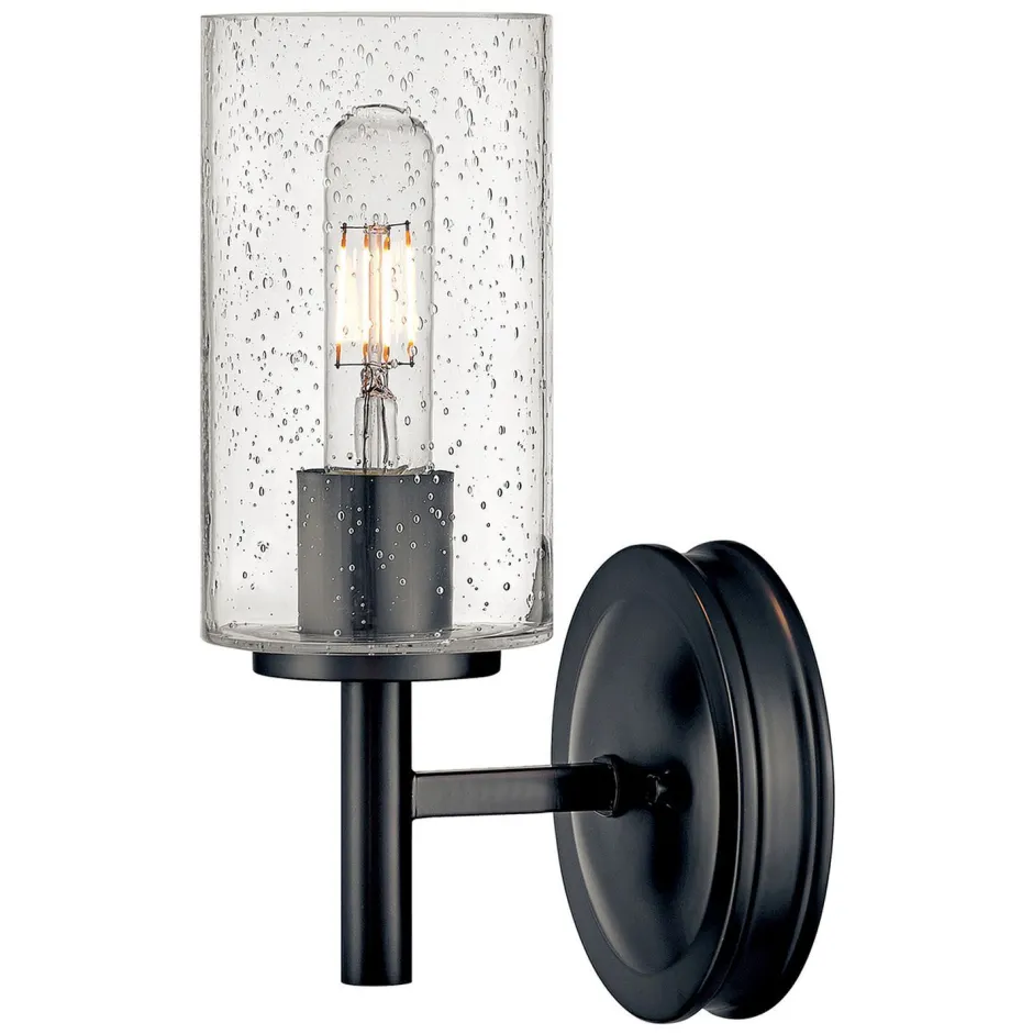 Elstead Wandlampe Metall Glas 26,2 cm hoch Schwarz E27 GRACIA< Wandleuchten|Wohnzimmerlampen