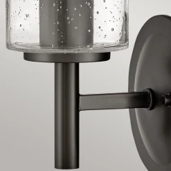 Elstead Wandlampe Metall Glas 26,2 cm hoch Schwarz E27 GRACIA< Wandleuchten|Wohnzimmerlampen