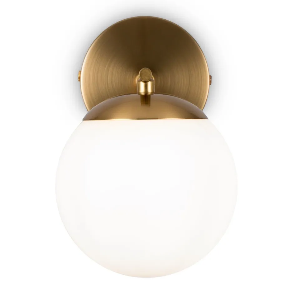 Maytoni Wandlampe Metall Glas 20 cm hoch in Messing Weiß E27< Wandleuchten|Küchenlampen