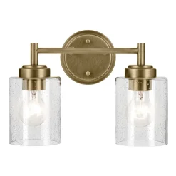 Elstead Wandlampe Metall Glas 32,6 cm breit in Messing E27 2-flammig< Wandleuchten|Wohnzimmerlampen