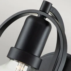 Elstead Wandlampe Metall Glas E27 23,3 cm hoch Schwarz Vintage< Wandleuchten|Küchenlampen