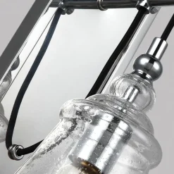 Wandleuchten|Küchenlampen*Elstead Wandlampe Metall Glas E27 44,1 cm hoch Chrom GREDA