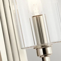 Wandleuchten|Jugendstil Lampen*Elstead Wandlampe Metall Glas E14 35,5 cm hoch Nickel poliert