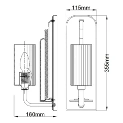 Wandleuchten|Jugendstil Lampen*Elstead Wandlampe Metall Glas E14 35,5 cm hoch Nickel poliert