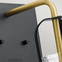 Wandleuchten|Küchenlampen*Elstead Wandlampe Metall Glas E27 H: 42,1 cm in Messing Vintage