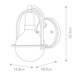 Elstead Wandlampe Metall Glas E27 H: 23,3 cm in Messing Antik< Wandleuchten|Küchenlampen