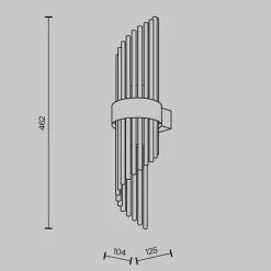 Wandleuchten|Flurlampen*Maytoni Wandlampe Metall Glas E14 H: 46,2 cm in Gold 2-flammig