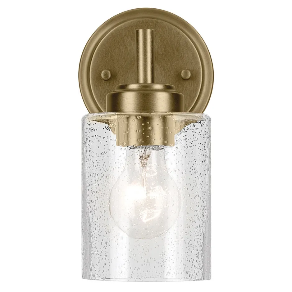 Wandleuchten|Wohnzimmerlampen*Elstead Wandlampe Metall Glas H: 23,5 cm in Messing E27 Vintage