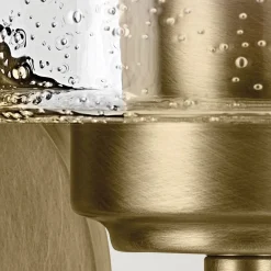 Wandleuchten|Wohnzimmerlampen*Elstead Wandlampe Metall Glas H: 23,5 cm in Messing E27 Vintage