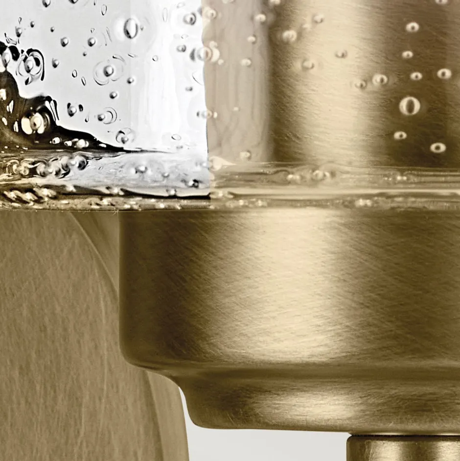 Wandleuchten|Wohnzimmerlampen*Elstead Wandlampe Metall Glas H: 23,5 cm in Messing E27 Vintage