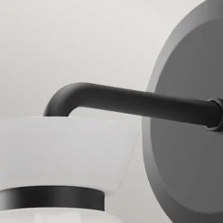 Elstead Wandlampe Metall Glas H: 22,2 cm Schwarz Weiß E14 Retro< Wandleuchten|Küchenlampen