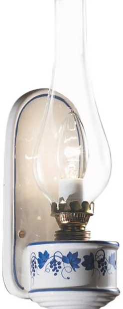 Ferroluce Wandlampe Metall Glas H: 33 cm E14 Vintage Design< Wohnzimmerlampen|Glaslampen