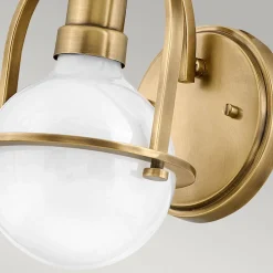 Wandleuchten|Küchenlampen*Elstead Wandlampe Metall Glas H: 23,3 cm in Messing Antik Weiß