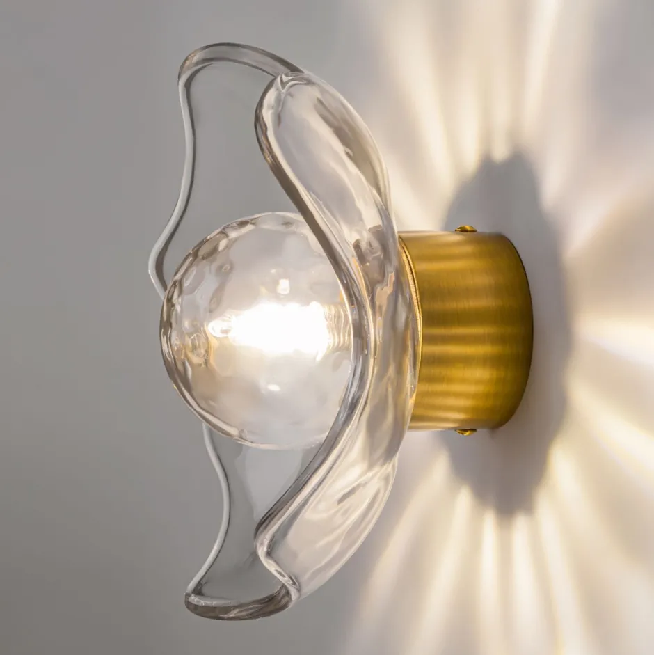 Maytoni Wandlampe Metall Glas in Messing G9 Modern NILS< Wandleuchten|Flurlampen