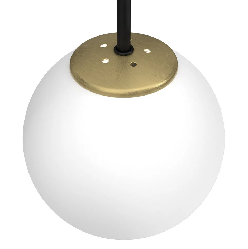 Wandleuchten|Küchenlampen*Luminex Wandlampe Metall Glas Schwarz Weiß Messing E14 Kugel