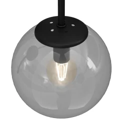 Wandleuchten|Küchenlampen*Luminex Wandlampe Metall Glas Schwarz Rauchgrau Messing E14