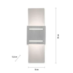 Paul Neuhaus Wandlampe Metall in Aluminium indirekt G9 H:30 cm< Flurlampen|Wohnzimmerlampen