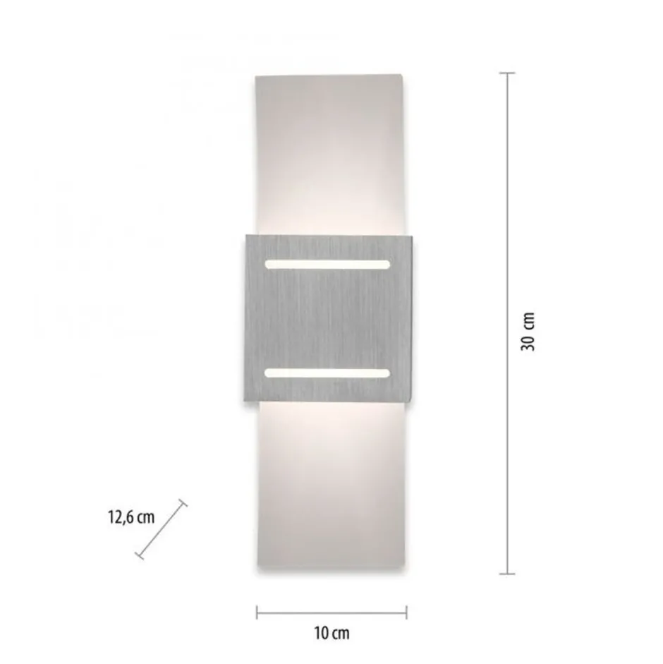 Paul Neuhaus Wandlampe Metall in Aluminium indirekt G9 H:30 cm< Flurlampen|Wohnzimmerlampen