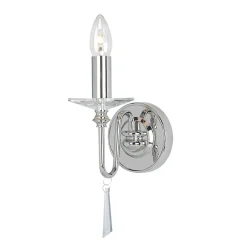Elstead Wandlampe Metall in Nickel poliert CANDELA 6< Kristalllampen|Wohnzimmerlampen