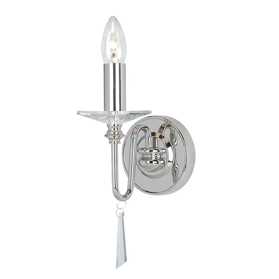 Elstead Wandlampe Metall in Nickel poliert CANDELA 6< Kristalllampen|Wohnzimmerlampen