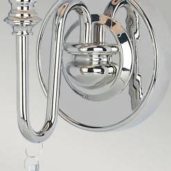 Elstead Wandlampe Metall in Nickel poliert CANDELA 6< Kristalllampen|Wohnzimmerlampen