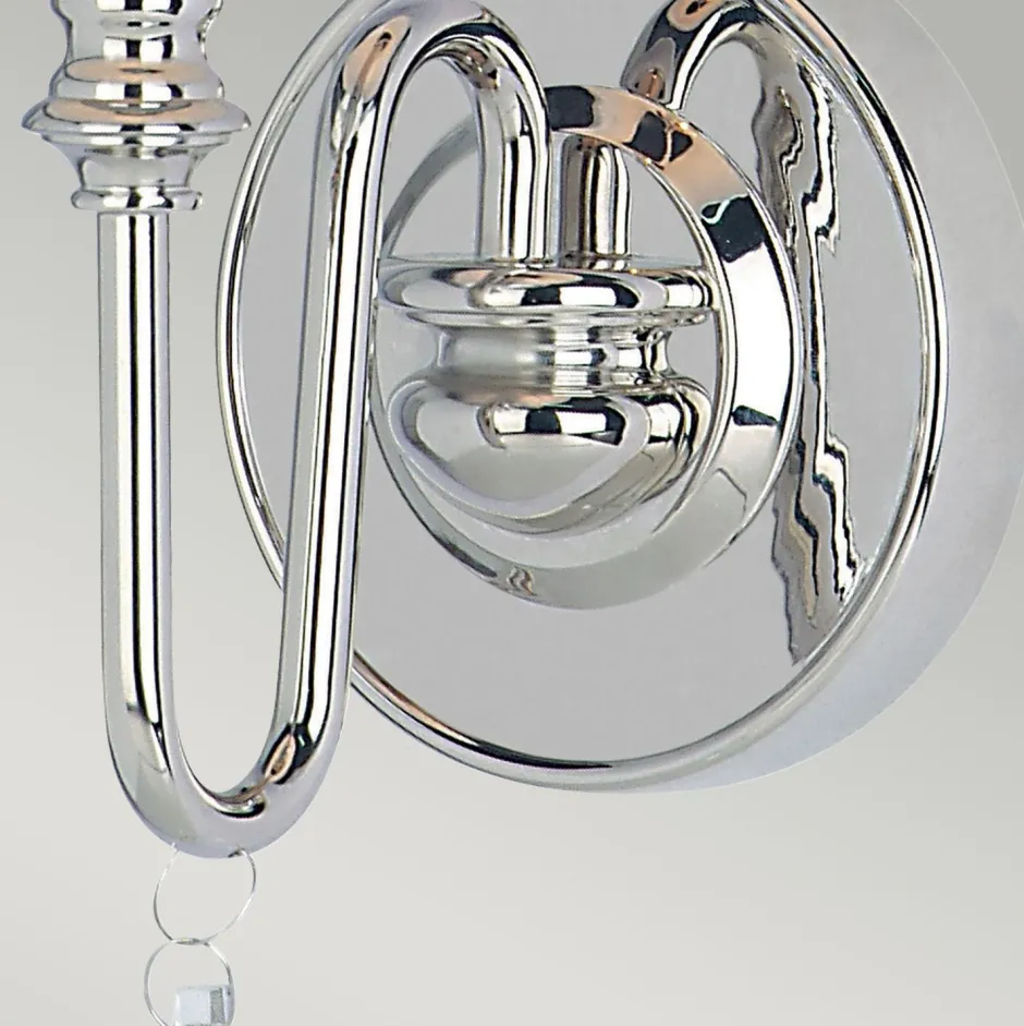 Elstead Wandlampe Metall in Nickel poliert CANDELA 6< Kristalllampen|Wohnzimmerlampen