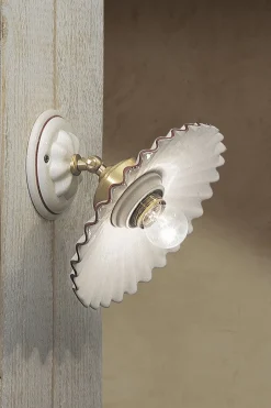 Wohnzimmerlampen|Keramiklampen*Ferroluce Wandlampe Metall Keramik verstellbar E27 rund IRENE