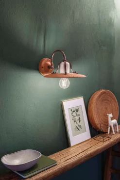 Wohnzimmerlampen|Keramiklampen*Ferroluce Wandlampe Metall Keramik E27 B: 24 cm Vintage STEFANO