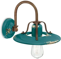 Wohnzimmerlampen|Keramiklampen*Ferroluce Wandlampe Metall Keramik E27 25 cm breit Vintage NICOLA