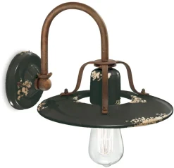 Wohnzimmerlampen|Keramiklampen*Ferroluce Wandlampe Metall Keramik E27 B: 25 cm Vintage NICOLA