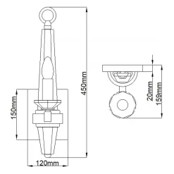 Elstead Wandlampe Metall Kristall 45 cm hoch E14 HARLOW< Wohnzimmerlampen|Metall Lampen
