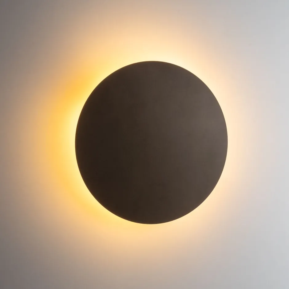 Wandleuchten|Flurlampen*TK Lighting Wandlampe Metall rund Ø 40 cm Braun für 4x G9 indirekt