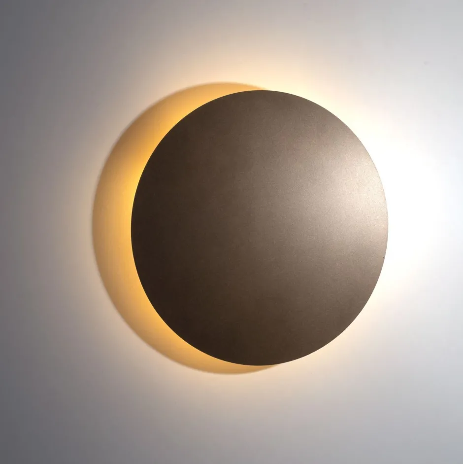 Wandleuchten|Flurlampen*TK Lighting Wandlampe Metall rund Ø 40 cm Braun für 4x G9 indirekt