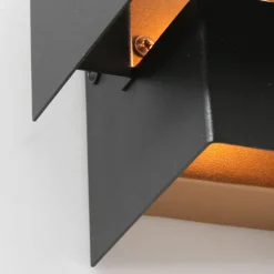 Wandleuchten|Badezimmer Lampe*Steinhauer Wandlampe Metall Schwarz Gold H:13 cm inkl. G9 indirekt