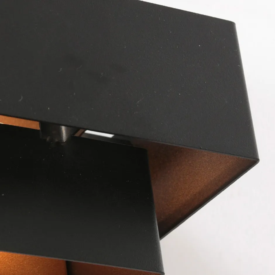 Wandleuchten|Badezimmer Lampe*Steinhauer Wandlampe Metall Schwarz Gold H:13 cm inkl. G9 indirekt