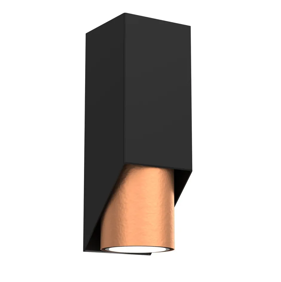 Wandleuchten|Flurlampen*Luminex Wandlampe Metall Schwarz Kupfer B:6 cm GU10 akzentuiert