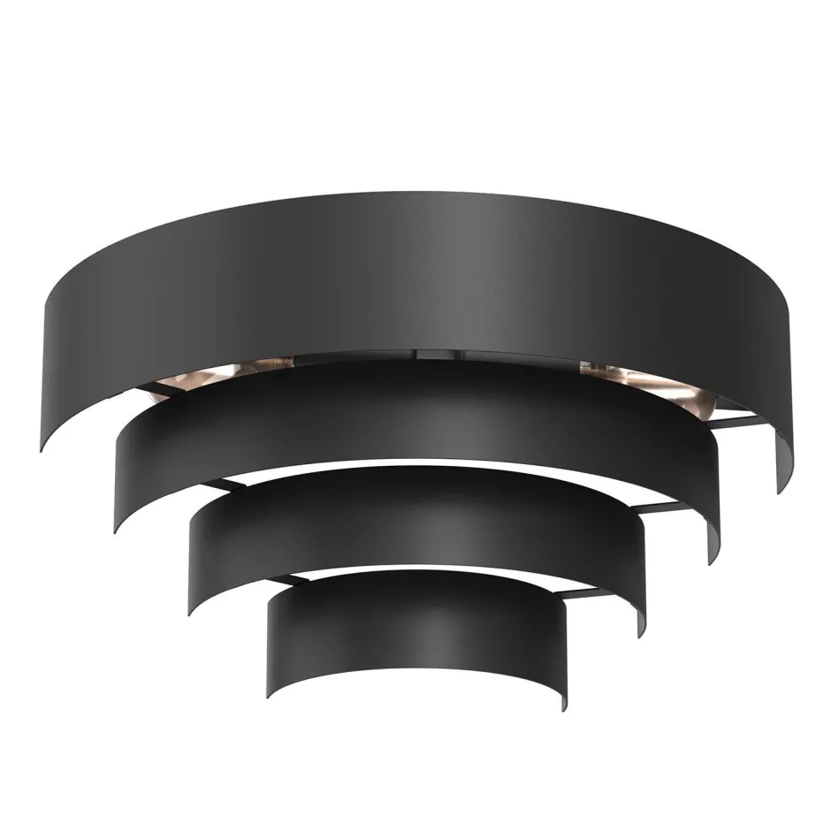 Luminex Wandlampe Metall Schwarz B:40 cm E27 indirektes Licht< Wandleuchten|Flurlampen