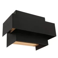 Steinhauer Wandlampe Metall Schwarz Gold B:20 cm inkl. G9 indirekt< Wandleuchten|Badezimmer Lampe