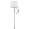 Elstead Wandlampe Metall Stoff H: 67,6 cm in Nickel poliert Weiß< Wandleuchten|Schlafzimmer Lampen