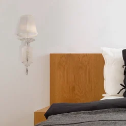 Wandleuchten|Schlafzimmer Lampen*Maytoni Wandlampe Metall Stoff H: 39 cm E14 Klassisch LILJA