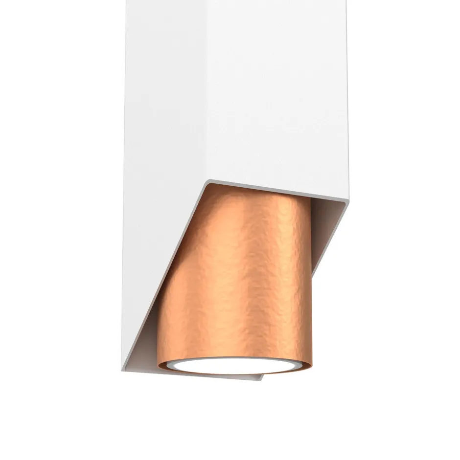 Wandleuchten|Flurlampen*Luminex Wandlampe Metall Weiß Kupfer B:6 cm elegant akzentuiert