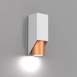 Wandleuchten|Flurlampen*Luminex Wandlampe Metall Weiß Kupfer B:6 cm elegant akzentuiert