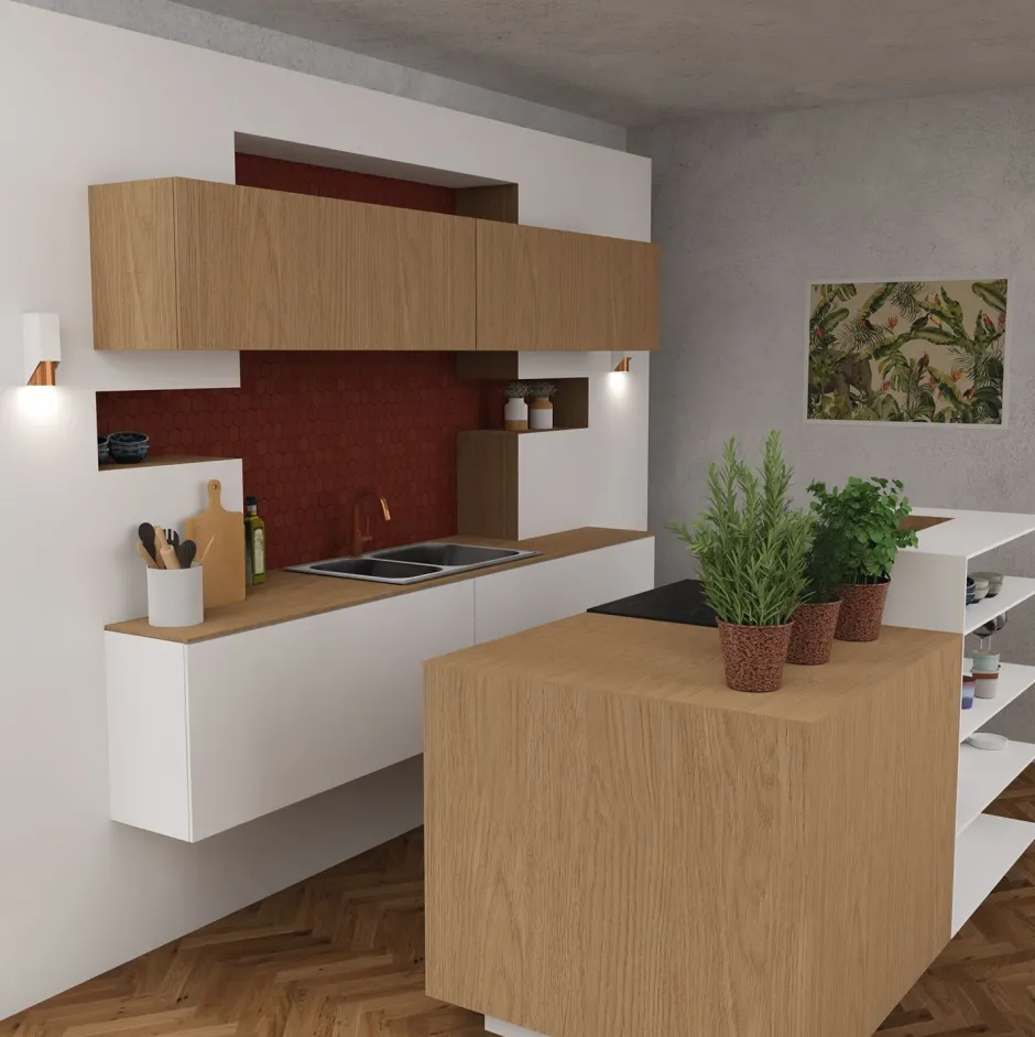 Wandleuchten|Flurlampen*Luminex Wandlampe Metall Weiß Kupfer B:6 cm elegant akzentuiert