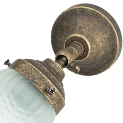 Giovanni Battista Wandlampe mit Glasschirm Floral aus Echt-Messing< Metall Lampen|Messinglampen