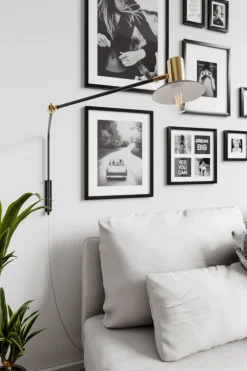 Wandleuchten|Wohnzimmerlampen*By Rydéns Wandlampe mit Kabel und Stecker Metall E27 Schwenkarm