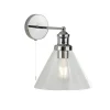 Searchlight Wandlampe mit Schalter Chrom Klar E27 Glas< Wandleuchten|Küchenlampen